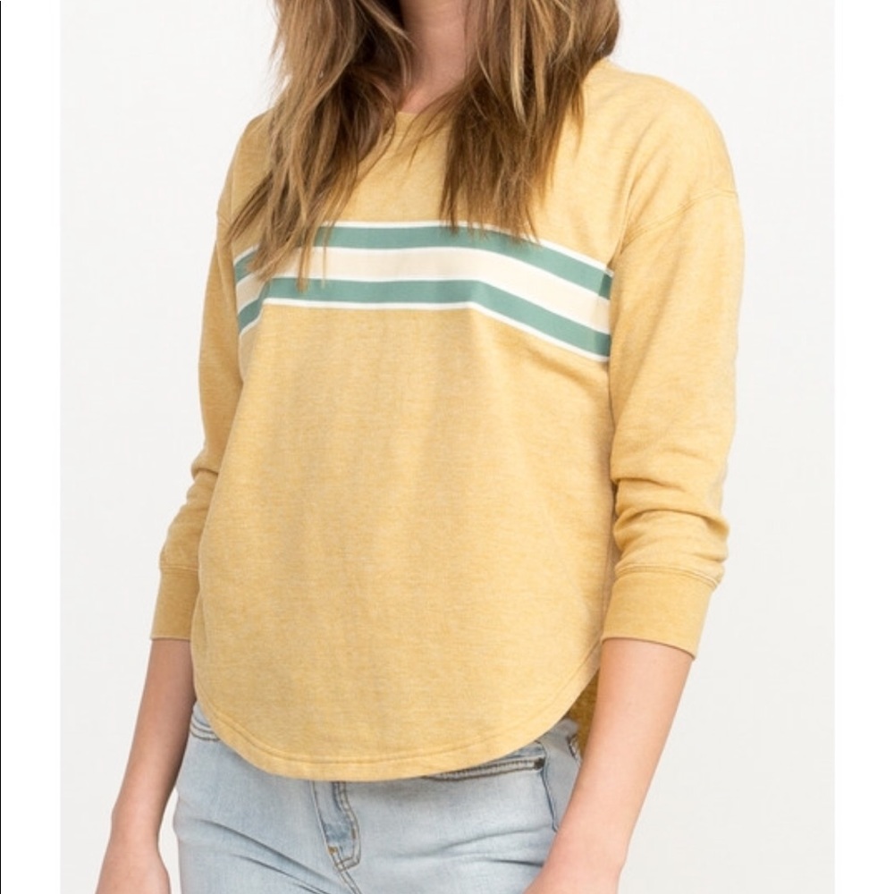 RVCA Day Stripe Pullover Crew Sweatshirt